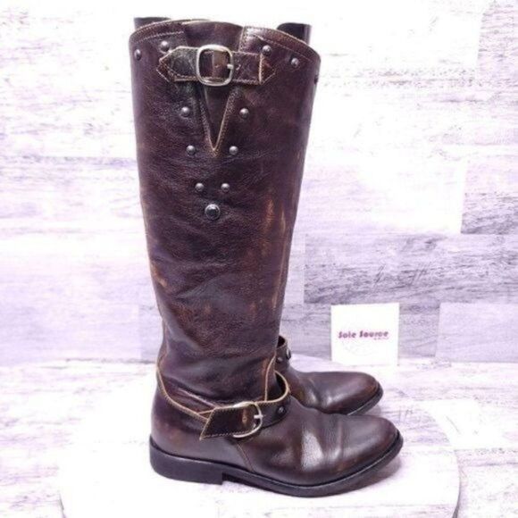 Golden Goose Kate Distressed Leather Knee High Boot Browns sz 36 Women's sz 6 - Picture 1 of 10